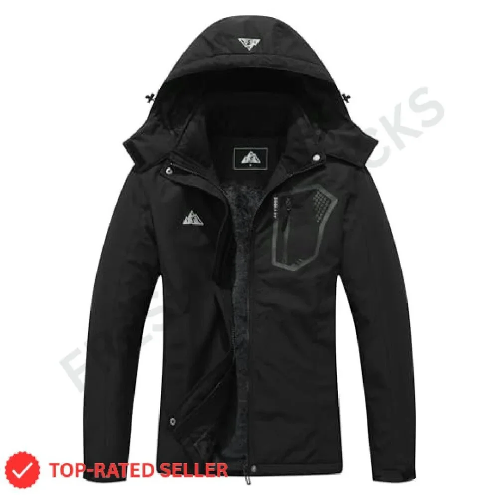 Waterproof Ski Jacket Cold-Weather Parka Windproof Hooded Outerwear Chic